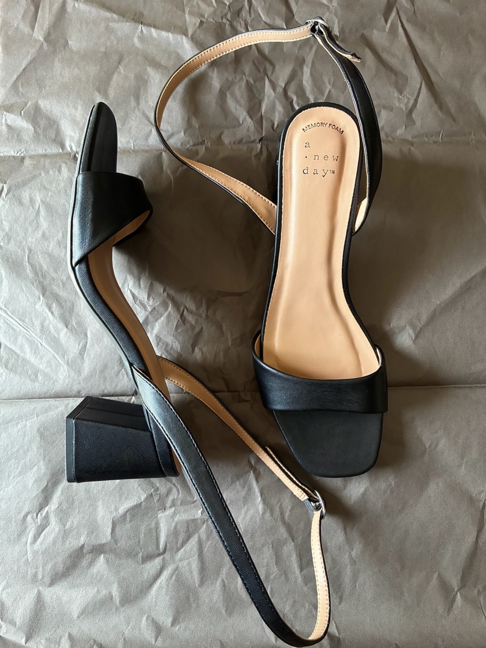 a new day Black Platform Kitten Heel Sandals